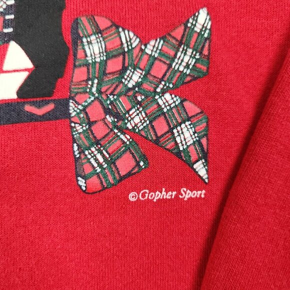 VTG Christmas Scottie Dogs Sweatshirt Large Argyle Turtleneck Sweater Grannycore - Picture 3 of 11